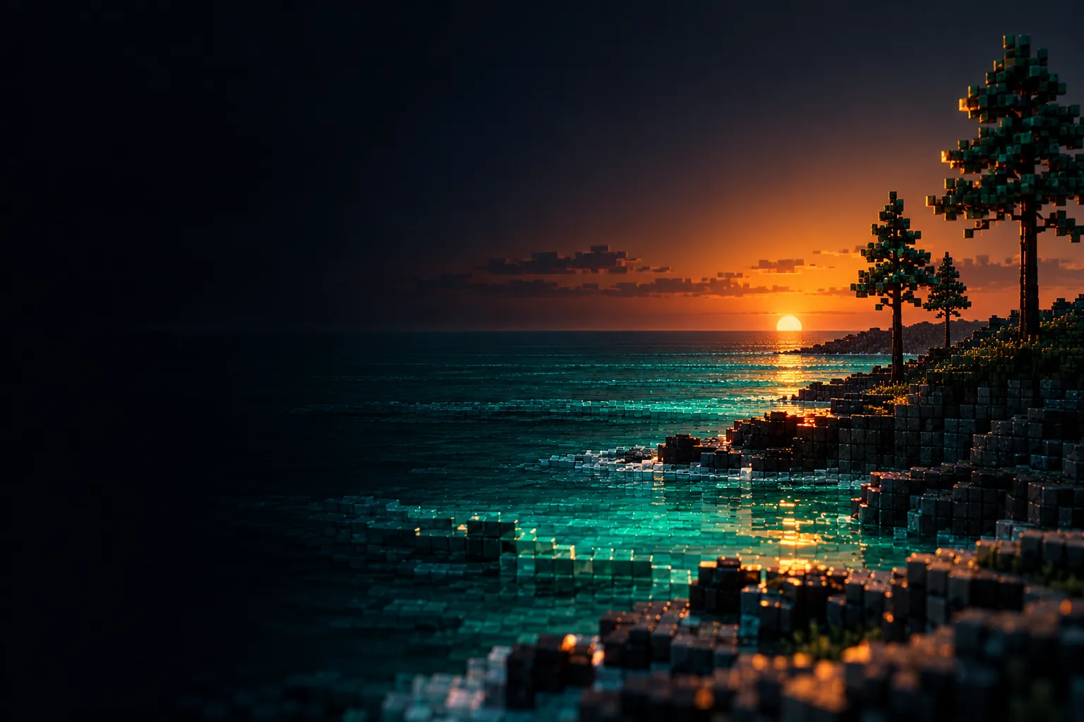 Ilustración en píxeles 3D para diseño web en la Costa de Oro
